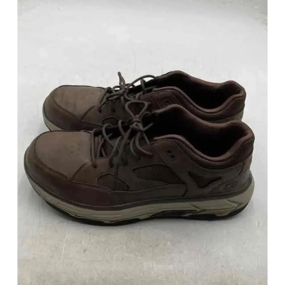 SKECHERS MAX STOUT ST Brown Leather Alloy Toe Work Shoes Men’s Size 14 NWOB